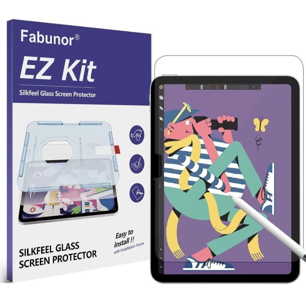 Glass Screen Protector (2) For iPad 10th Generation EZ Kit Silkfeel 10.9" 2022
